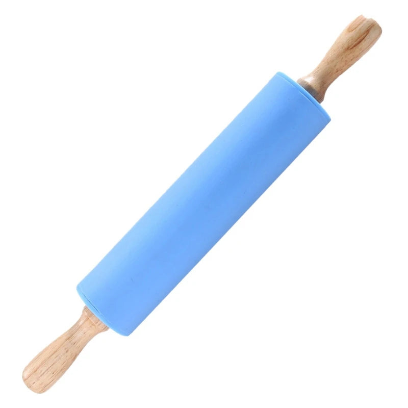 Rodillo de Cocina Silicona Antiadherente | Mango de Madera