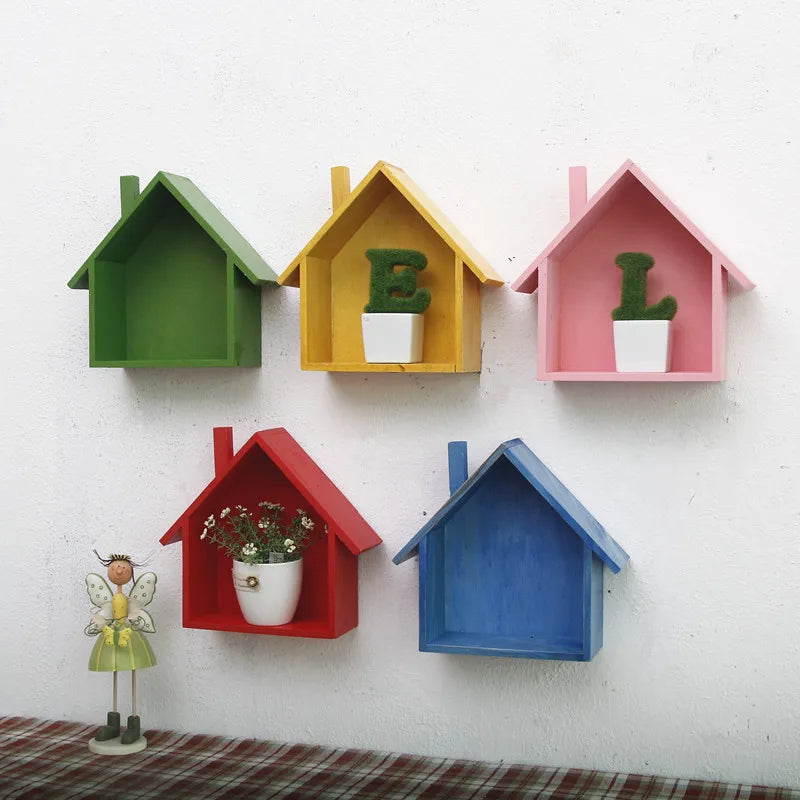 Estantería Decorativa de Pared | Casita de Madera para el Hogar