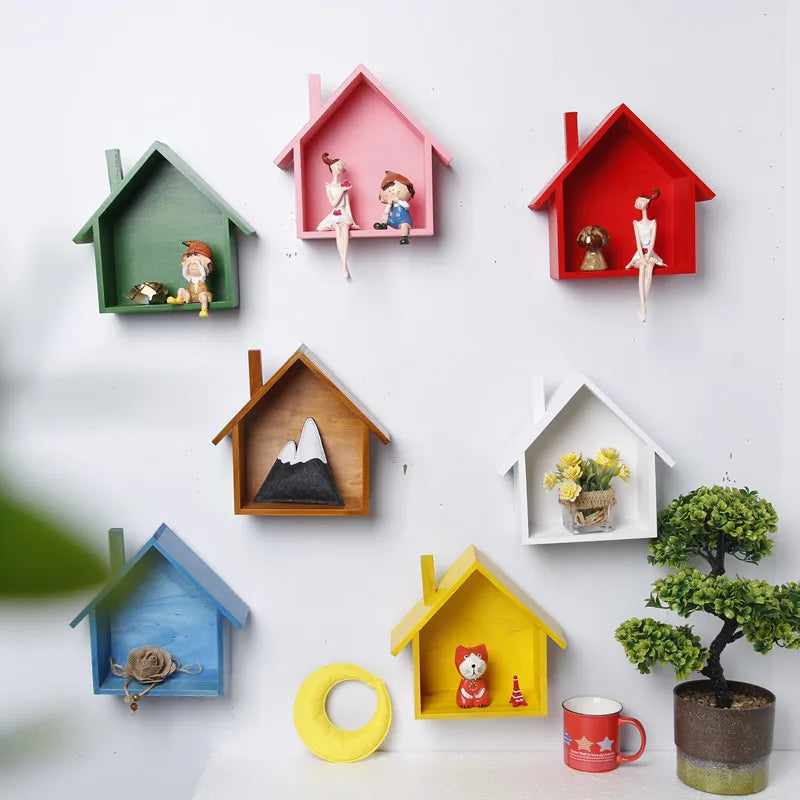Estantería Decorativa de Pared | Casita de Madera para el Hogar