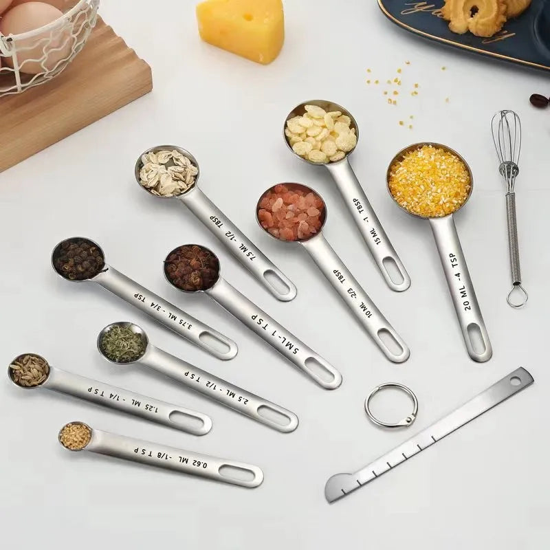 Set Cucharas Medidoras Acero Inoxidable | 4 a 8 Piezas Cocina