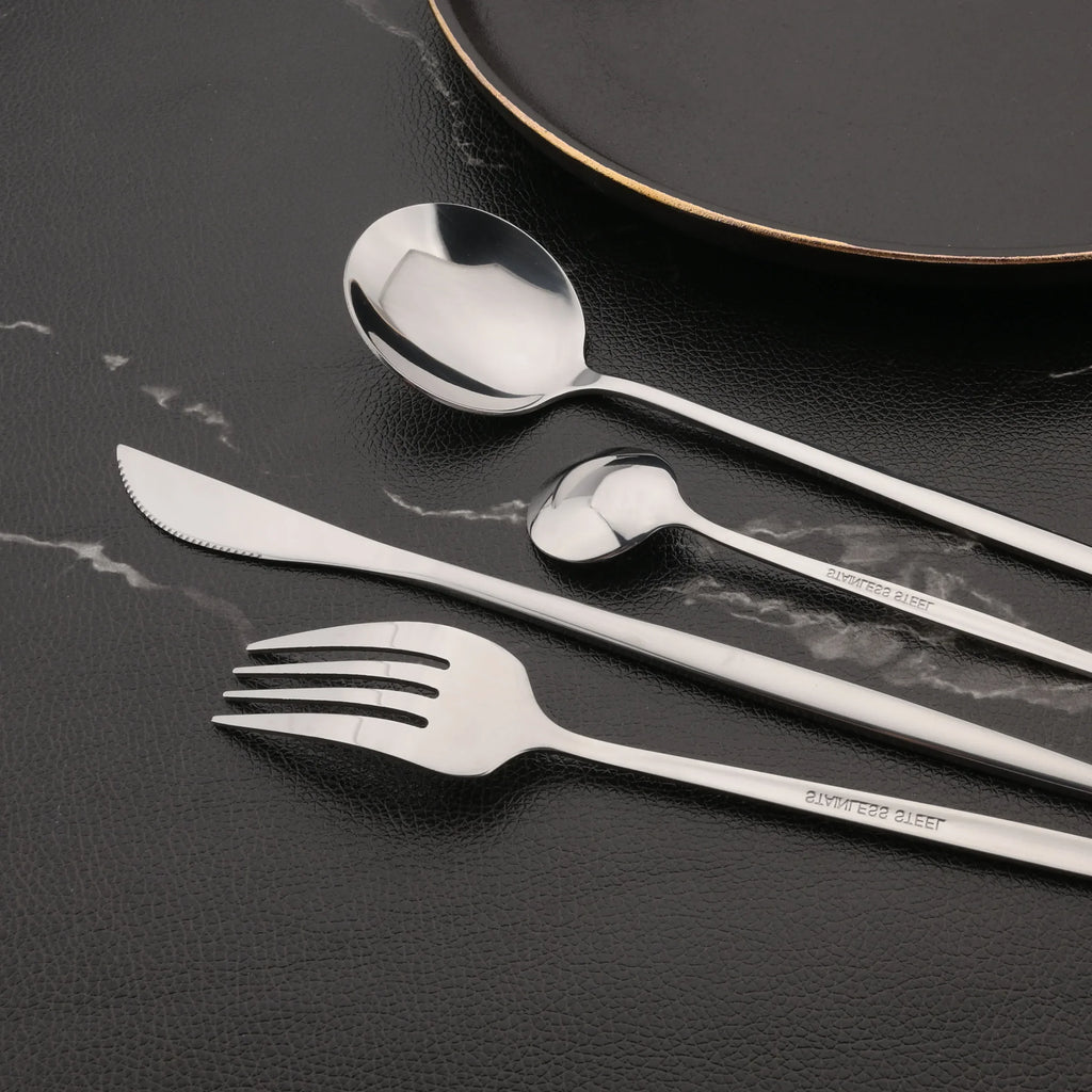 Set 6 Tenedores Dorados de Acero Inoxidable | Cubertería Elegante
