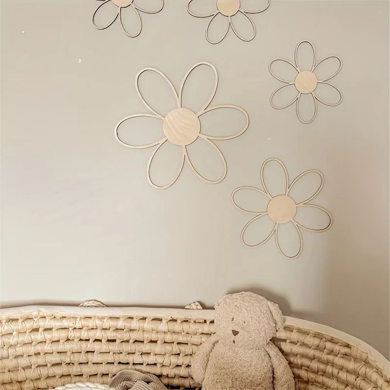 Decoración de Pared Margarita de Madera | Estilo Escandinavo DIY