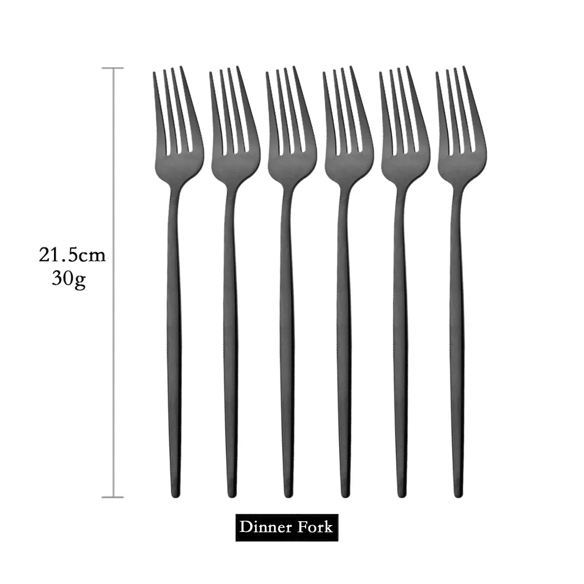 Set 6 Tenedores Dorados de Acero Inoxidable | Cubertería Elegante