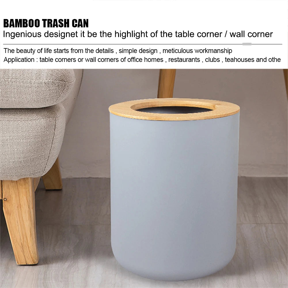 Set 6 Accesorios de Baño Bambú | Dispensador, Cepillo y más