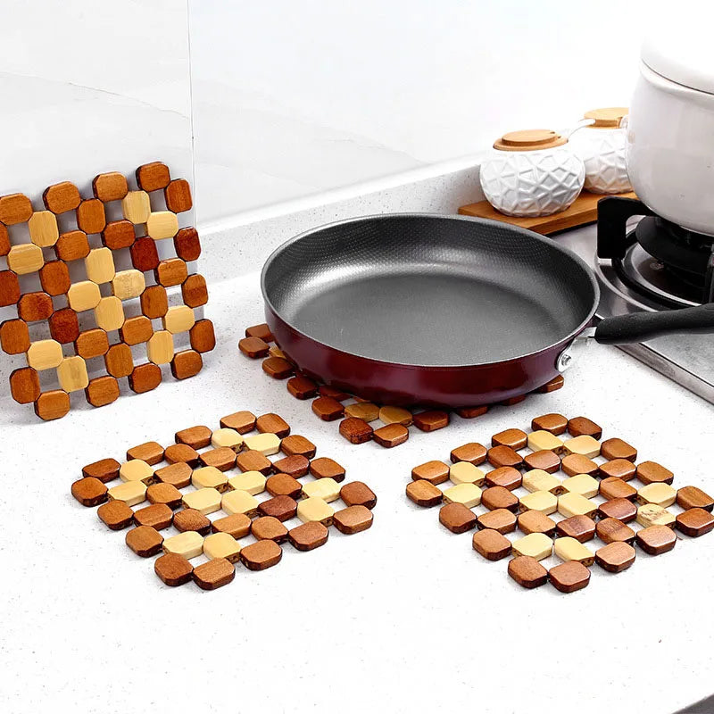 Salvamanteles de Bambú | Posavasos Antideslizante para Cocina