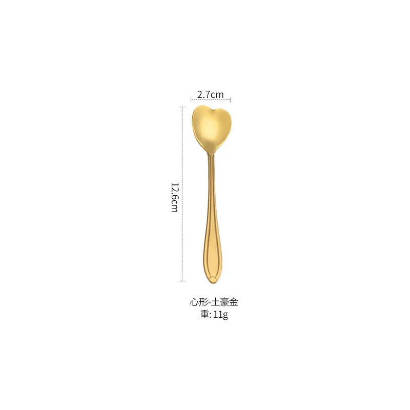 Cuchara Decorativa con Flor | Café, Postre y Té Dorada