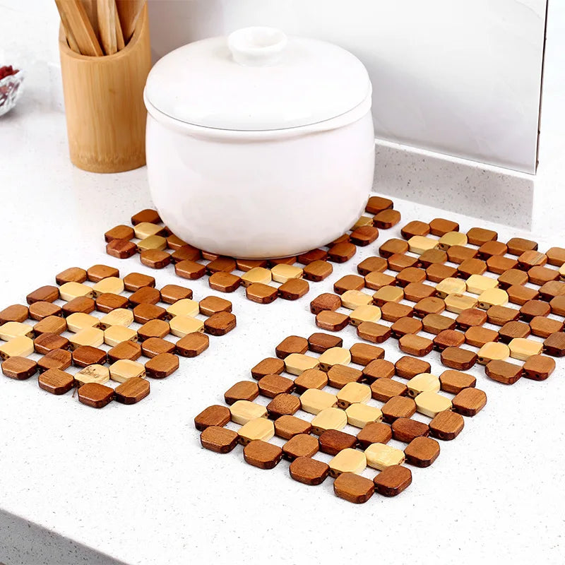 Salvamanteles de Bambú | Posavasos Antideslizante para Cocina