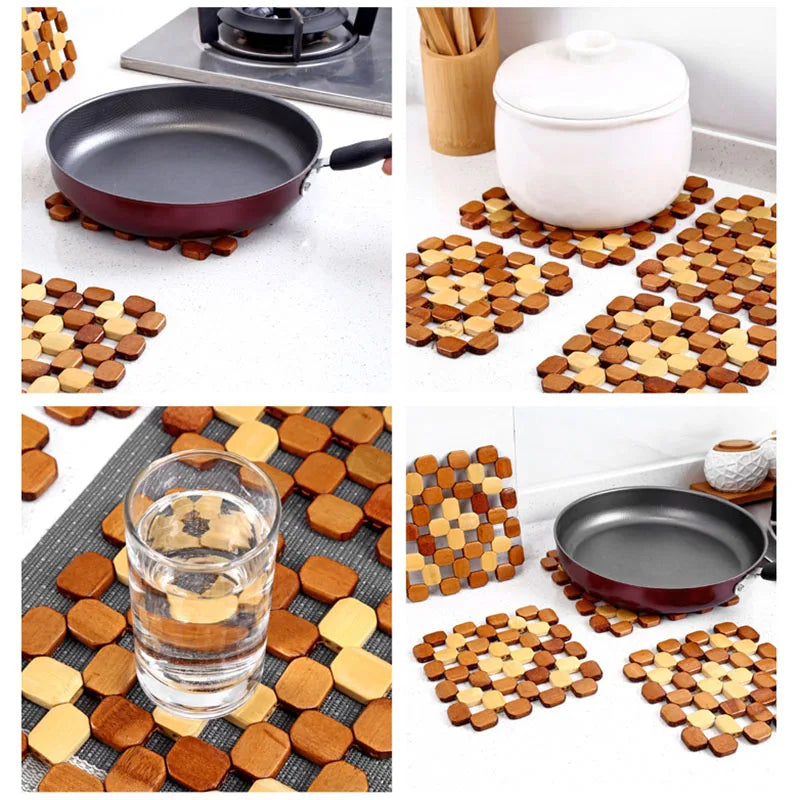 Salvamanteles de Bambú | Posavasos Antideslizante para Cocina