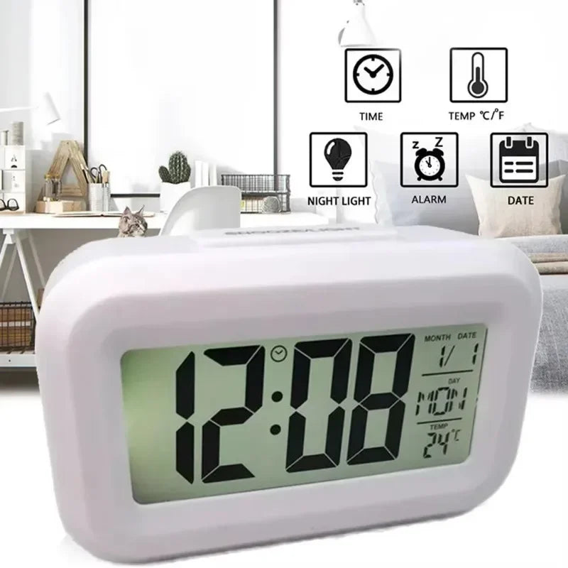 Reloj Despertador Digital LED | Calendario y Temperatura | Decoración Escritorio