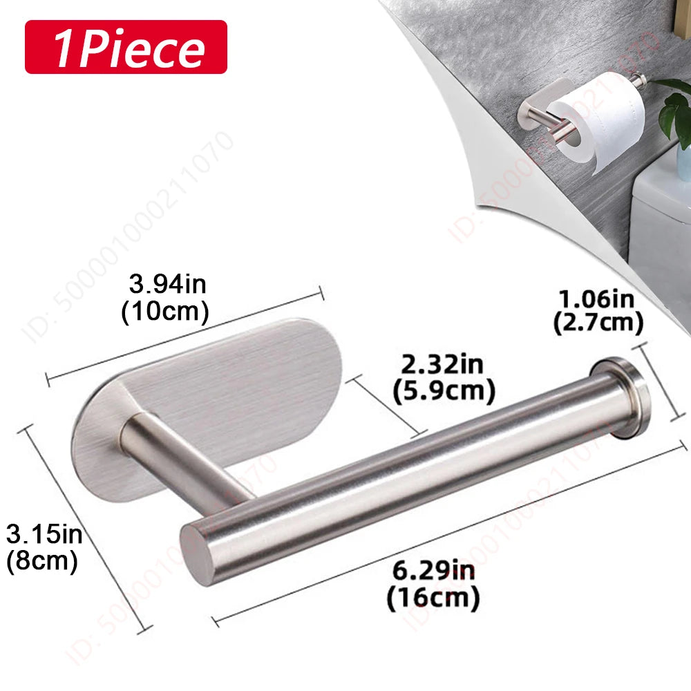Portarrollos de Papel Sin Taladro | Acero Inoxidable Baño y Cocina