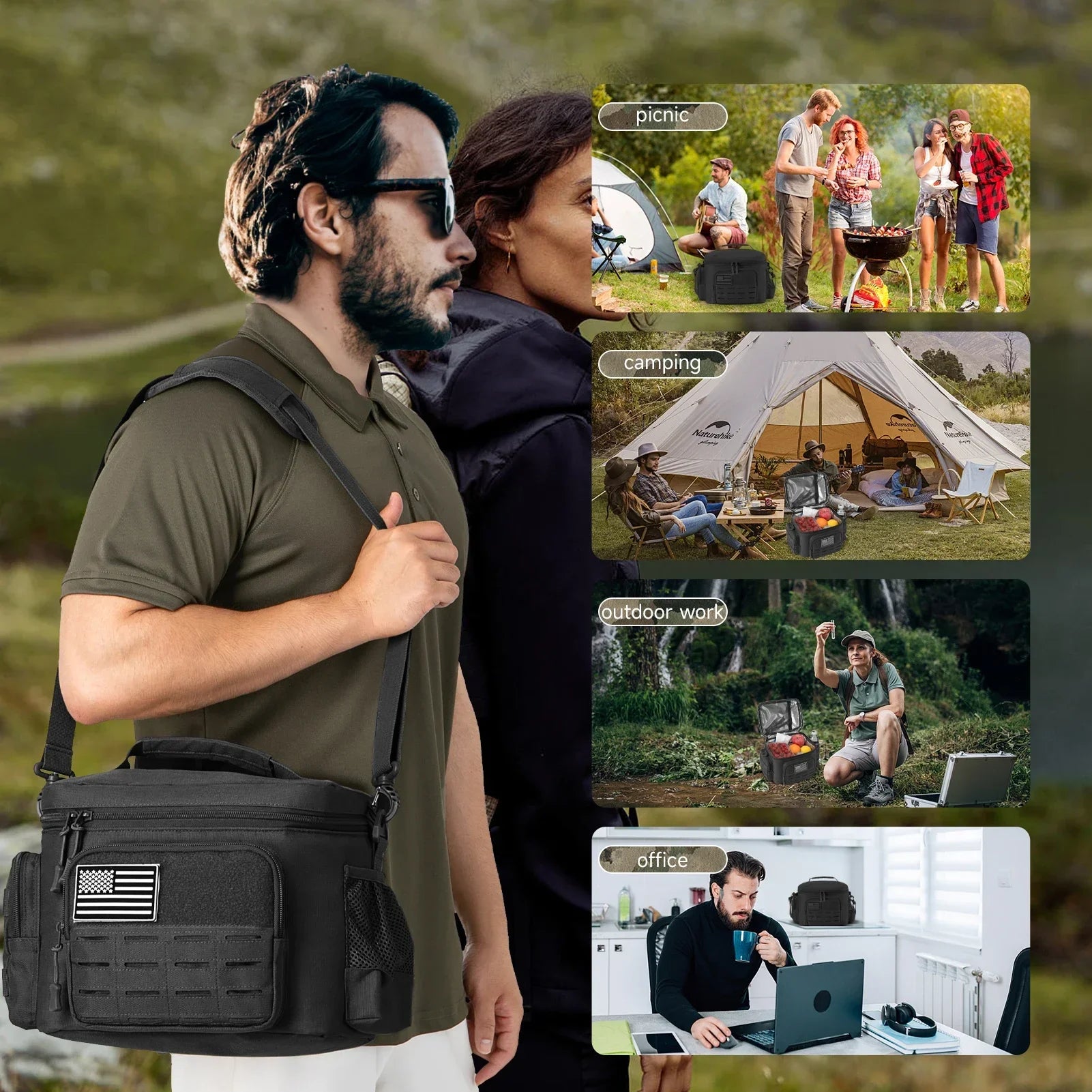 Bolsa Térmica Táctica 13L | Mochila Nevera para Camping y Picnic