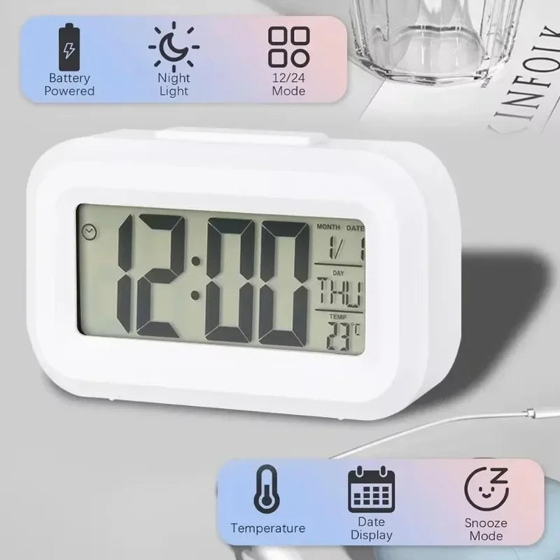 Reloj Despertador Digital LED | Calendario y Temperatura | Decoración Escritorio