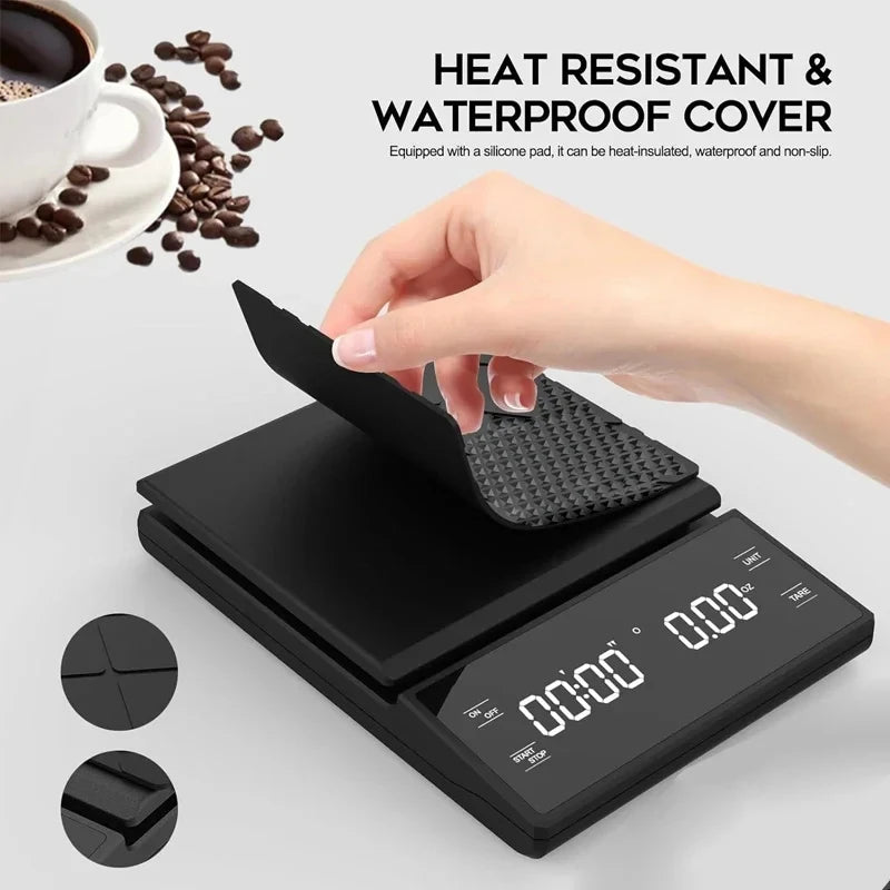 Báscula de Cocina Digital de Precisión 3kg | LCD con Temporizador