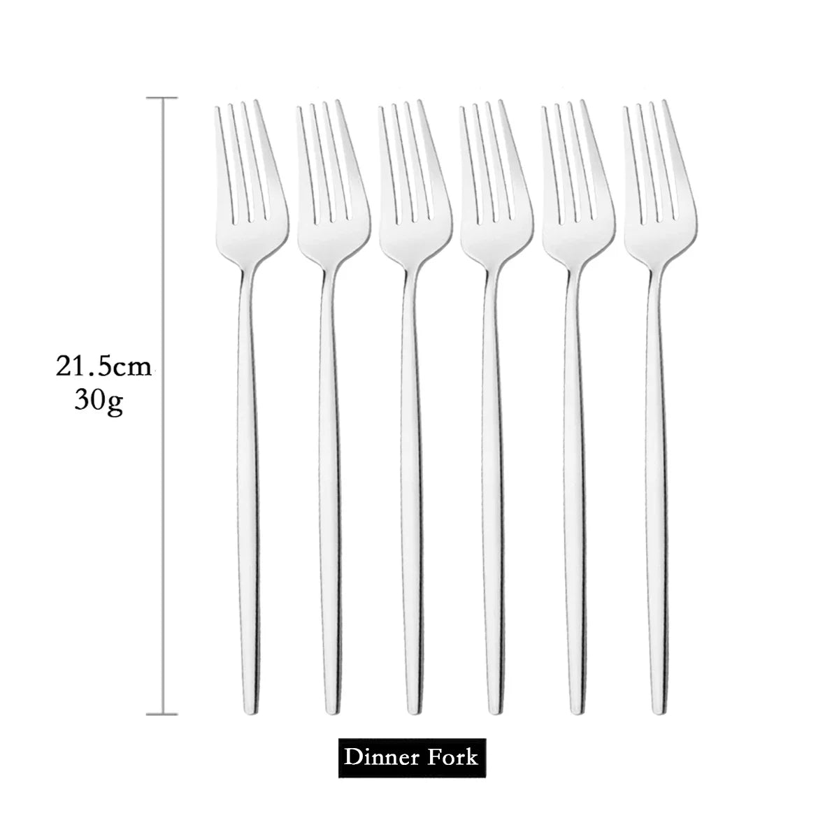 Set 6 Tenedores Dorados de Acero Inoxidable | Cubertería Elegante