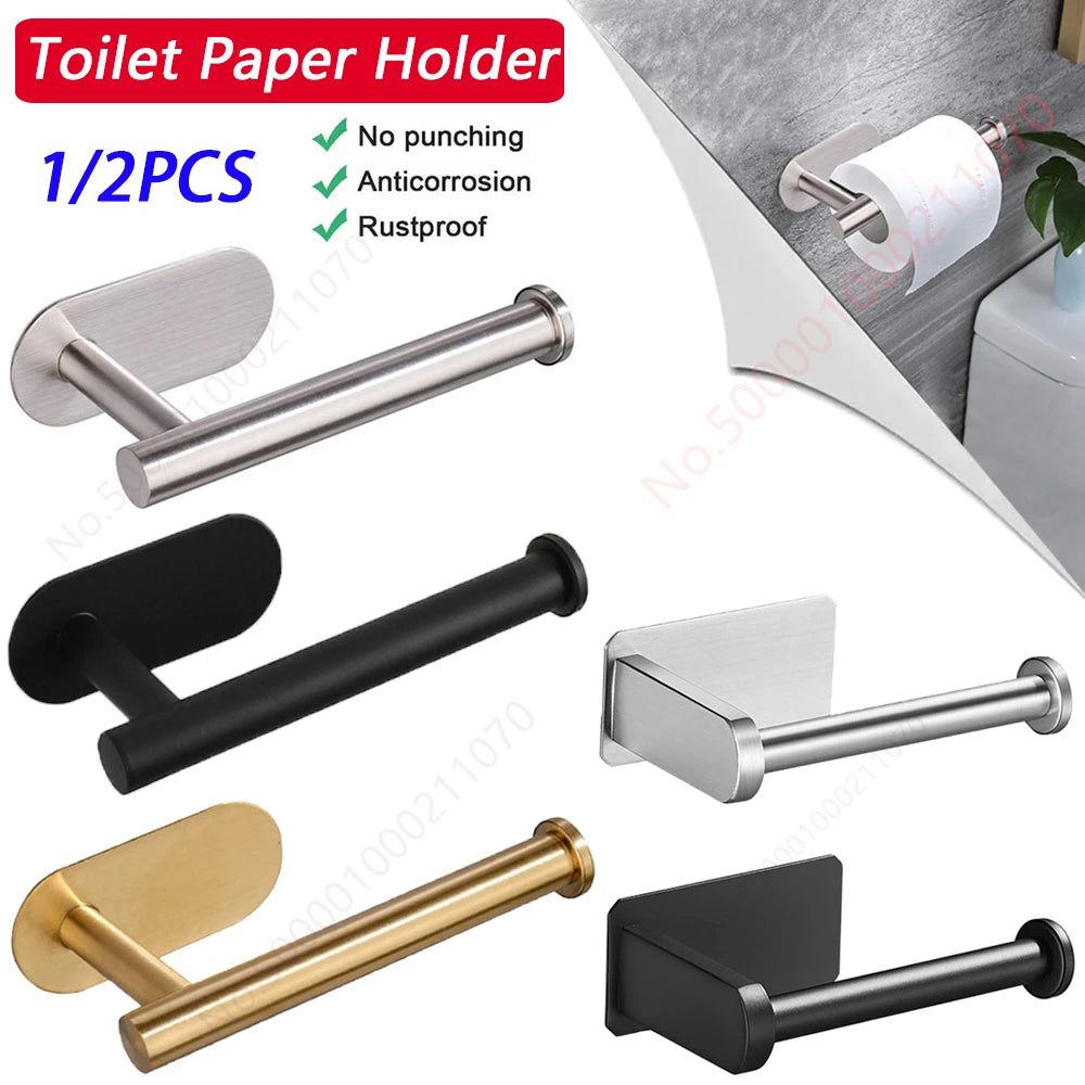 Portarrollos de Papel Sin Taladro | Acero Inoxidable Baño y Cocina
