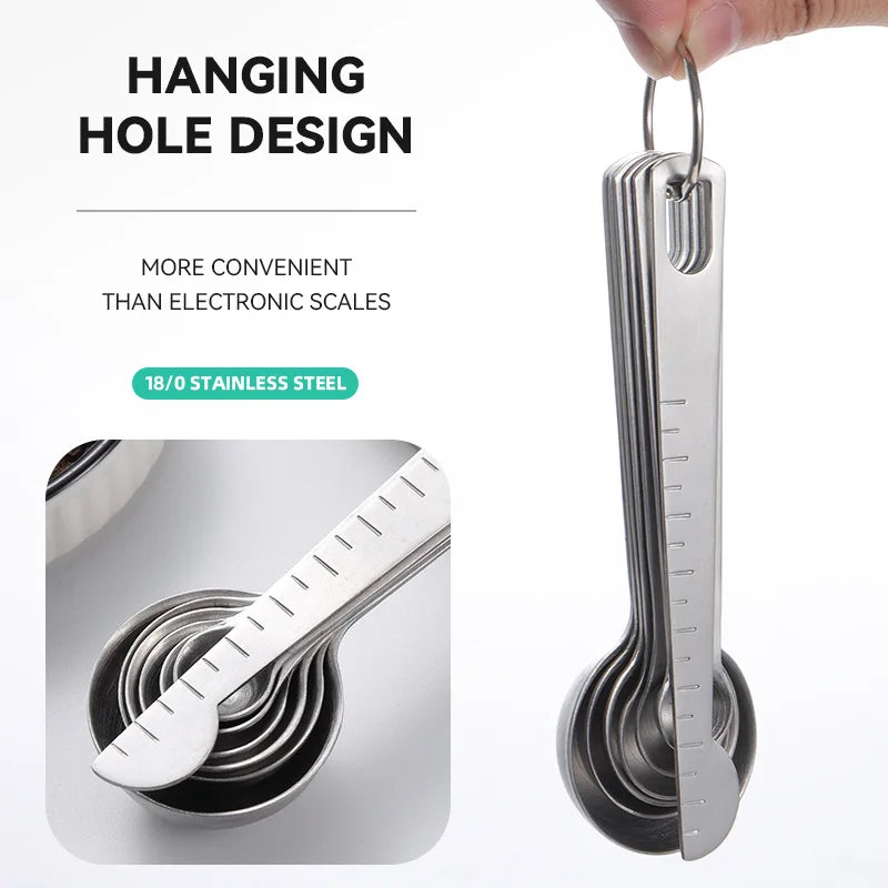 Set Cucharas Medidoras Acero Inoxidable | 4 a 8 Piezas Cocina