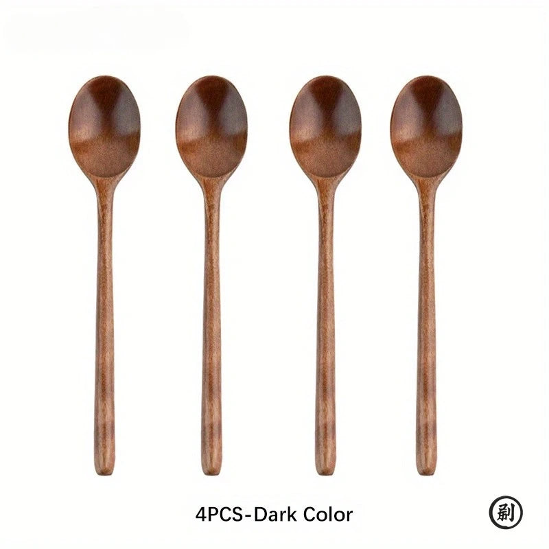 Set 4 Cucharas de Madera Estilo Coreano | Cocina Natural