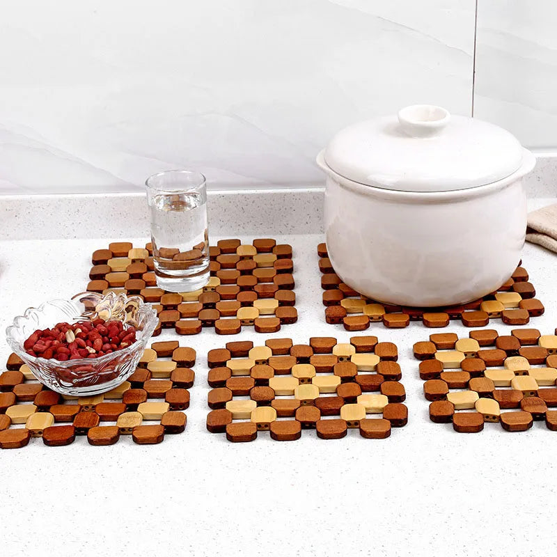 Salvamanteles de Bambú | Posavasos Antideslizante para Cocina